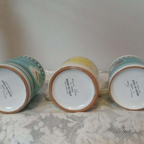 Made in ITALY CERAMIC pottery MUGS hand painted BIRD DUCKS 14OZ - Picture 7 of 8